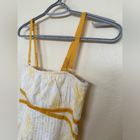 Free People "Dreamer" Yellow Ribbon Cotton Sundress Size 0 - Picture 3 of 11